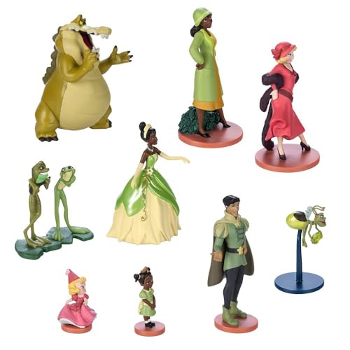 Disney Store Official Tiana Deluxe Set - 9 Sculpted Figures Toys - Girls Ages 5-10 Playtime Adventures - The Princess an