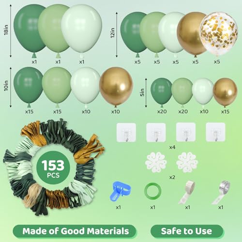Amandir Sage Green Balloon Garland Arch Kit for First Communion Decorations
Amandir Sage Green Balloons for Baby Shower