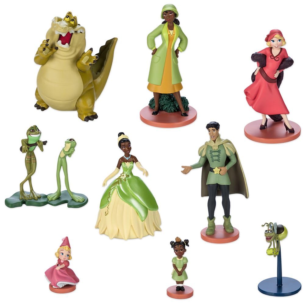 Disney Store Official Tiana Deluxe Set - 9 Sculpted Figures Toys - Girls Ages 5-10 Playtime Adventures - The Princess an