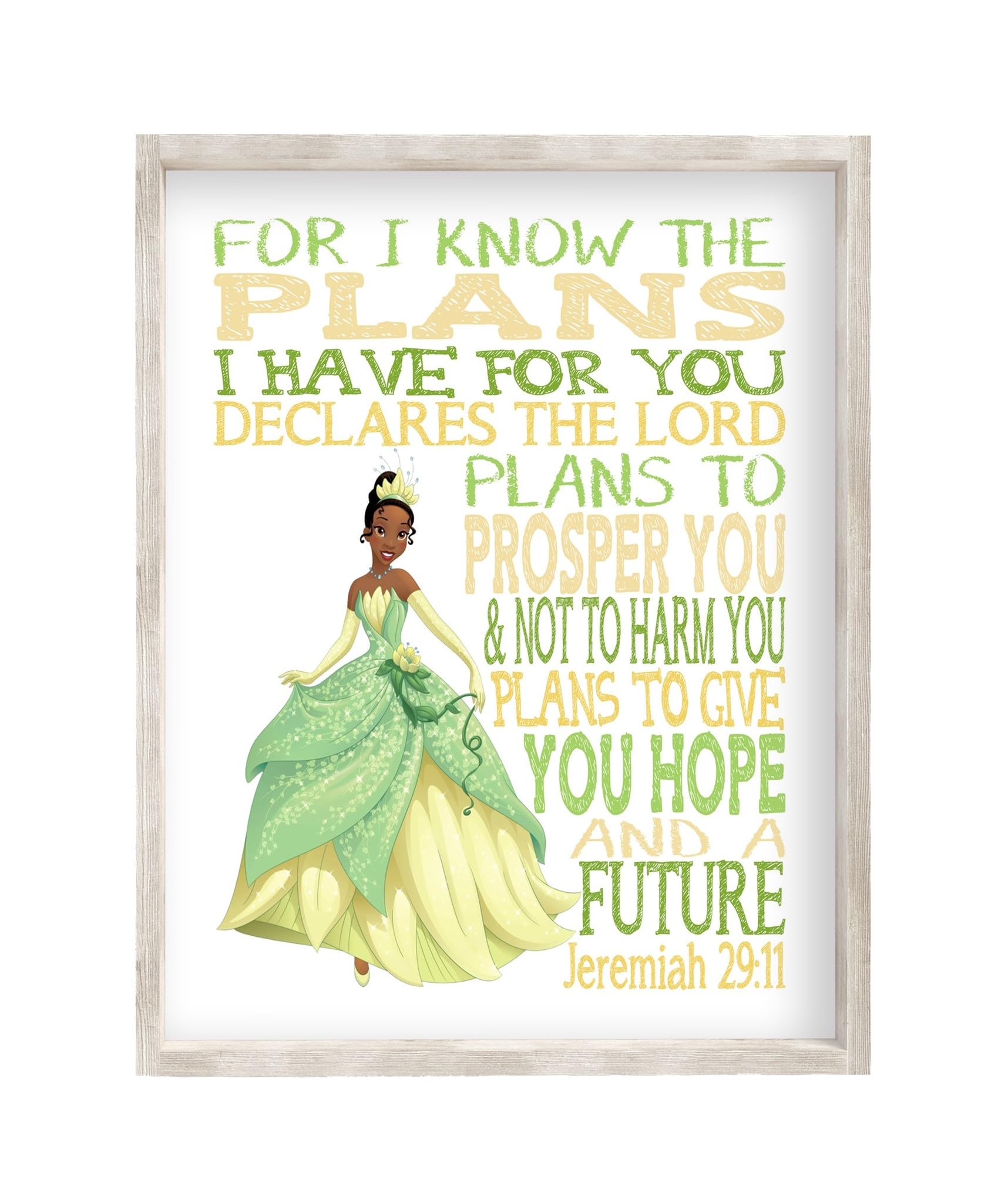 Tiana Princess Christian I Know The Plans Unframed Print Nursery Decor Jeremiah 29:11