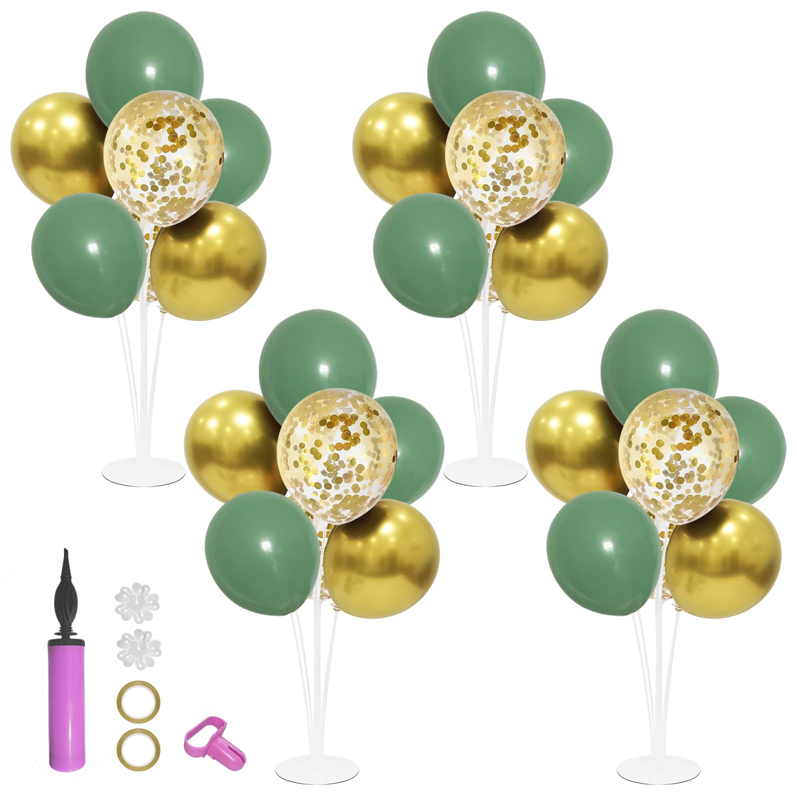 Green and Gold Balloon Stand Centerpiece Table Decorations for Baby Shower Party Decoration (Green gold set4)  
Green an