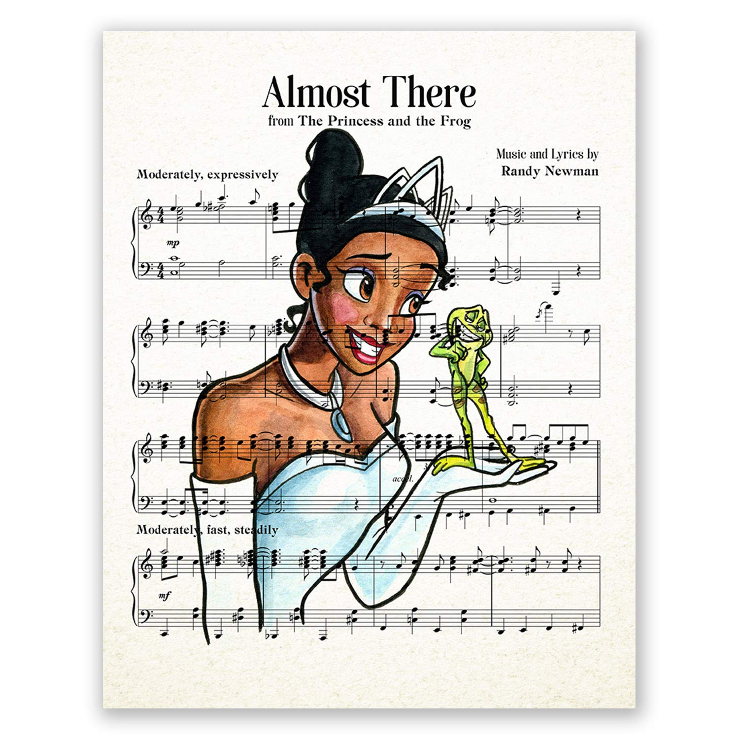 ATOZSTUDIO Tiana Princess Poster // Nursery Wall Art Print (8x10) for Girls' Room Decor // Birthday Party Decoration //